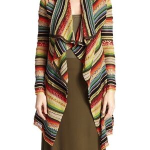 Polo Ralph Lauren Cotton Linen Serape Draped Cardigan Sweater